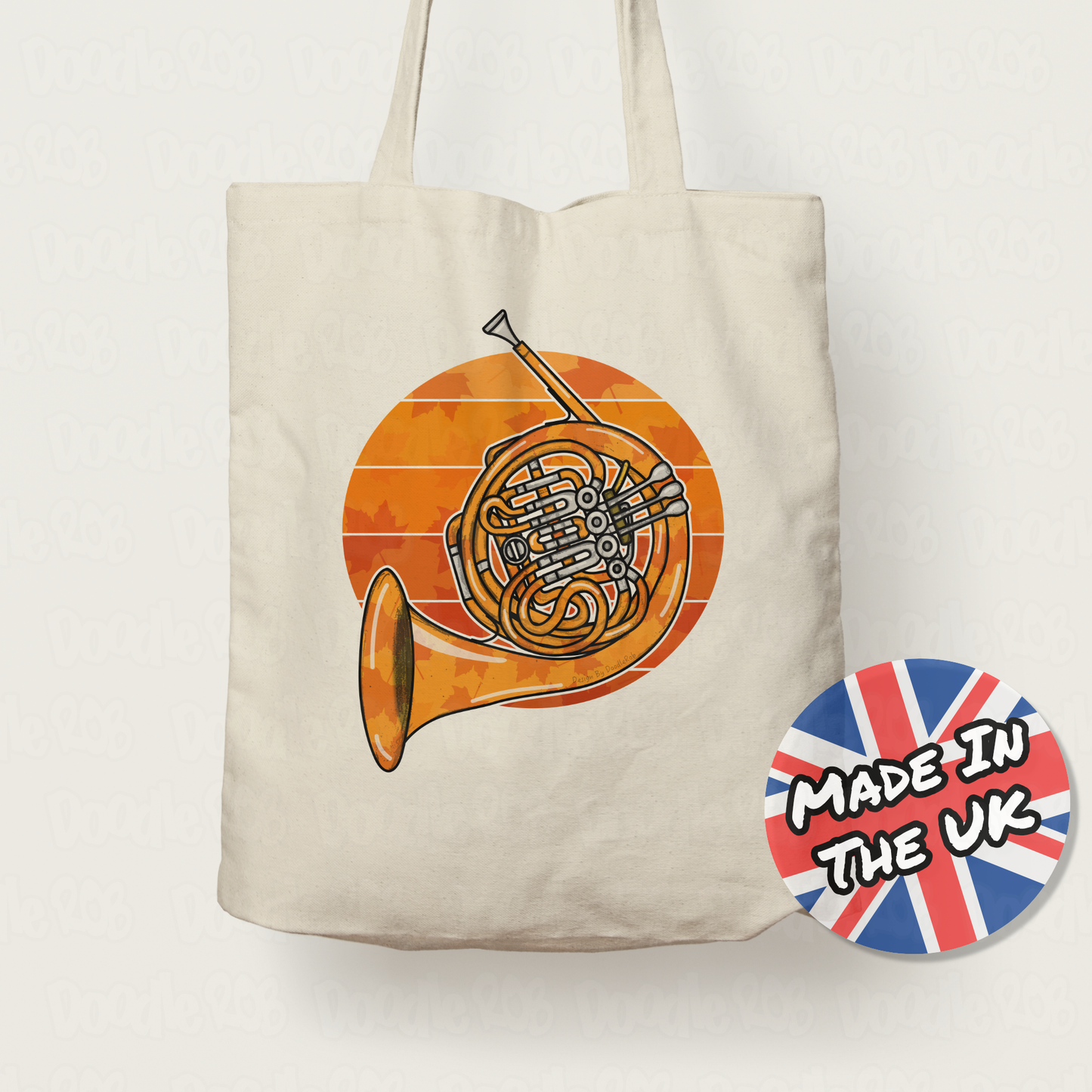 Autumn French Horn Tote Bag - Horn Player Bag - Brass Musician Gift