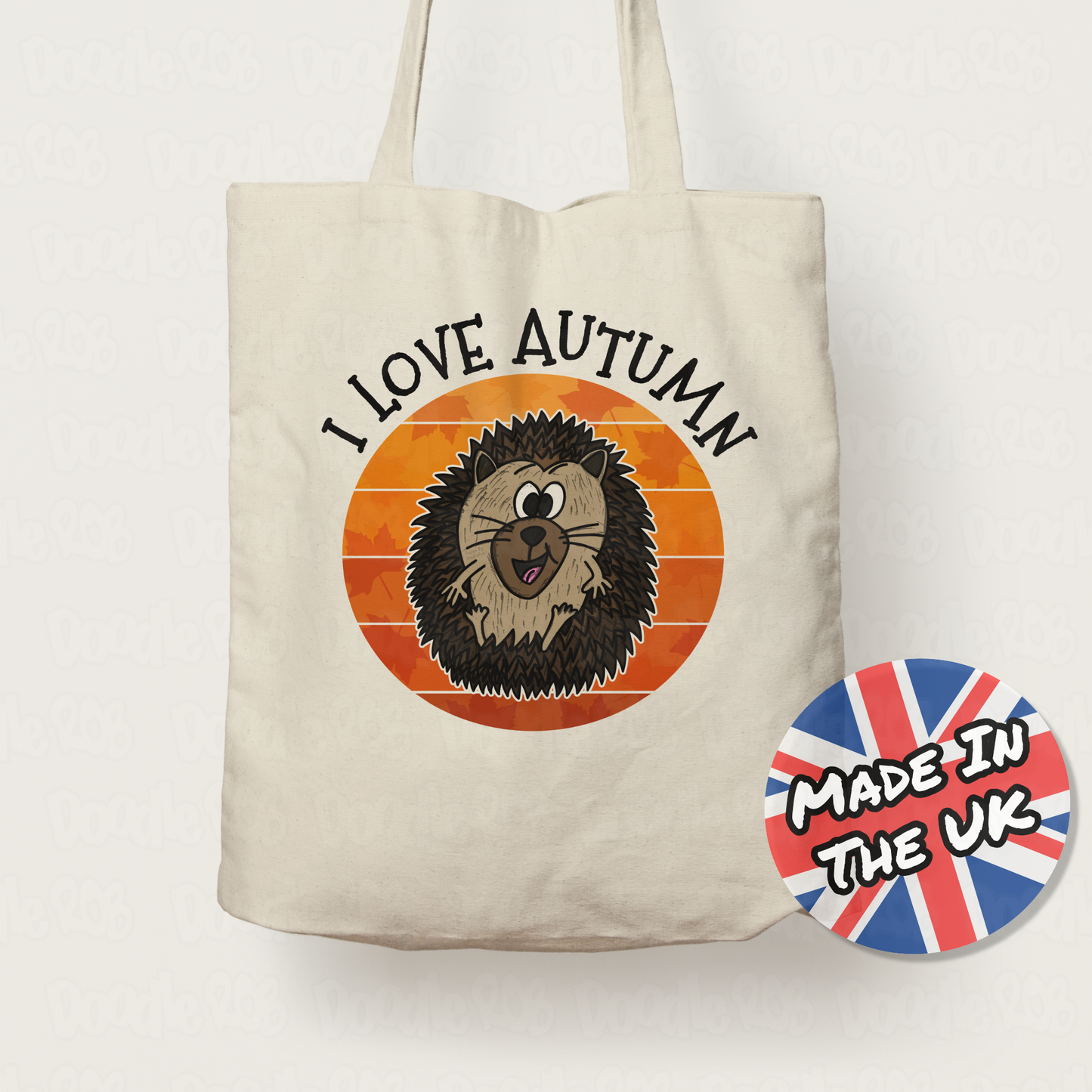 Autumn Hedgehog Tote Bag - I Love Autumn - Gift For Nature Lover