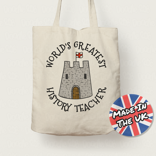 History Teacher Tote Bag - World's Greatest History Teacher - Funny Teacher Gift