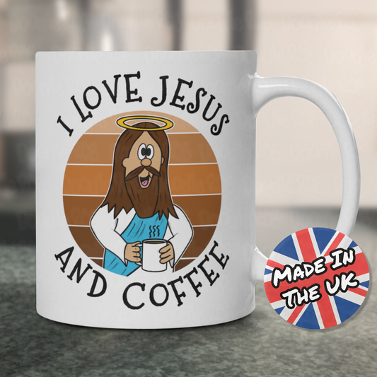 Funny Jesus Coffee Mug - I Love Jesus And Coffee - Funny Church Mug