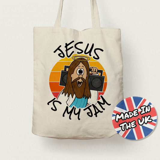 Funny Jesus Tote Bag - Jesus Is My Jam - Gift For Church Youth - Funny Pastor Gift