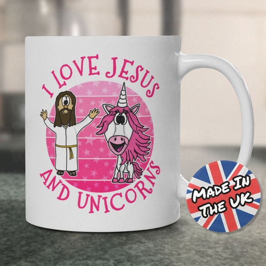 Funny Jesus Mug - I Love Jesus And Unicorns - Gift For Christian Girl - Church Humour