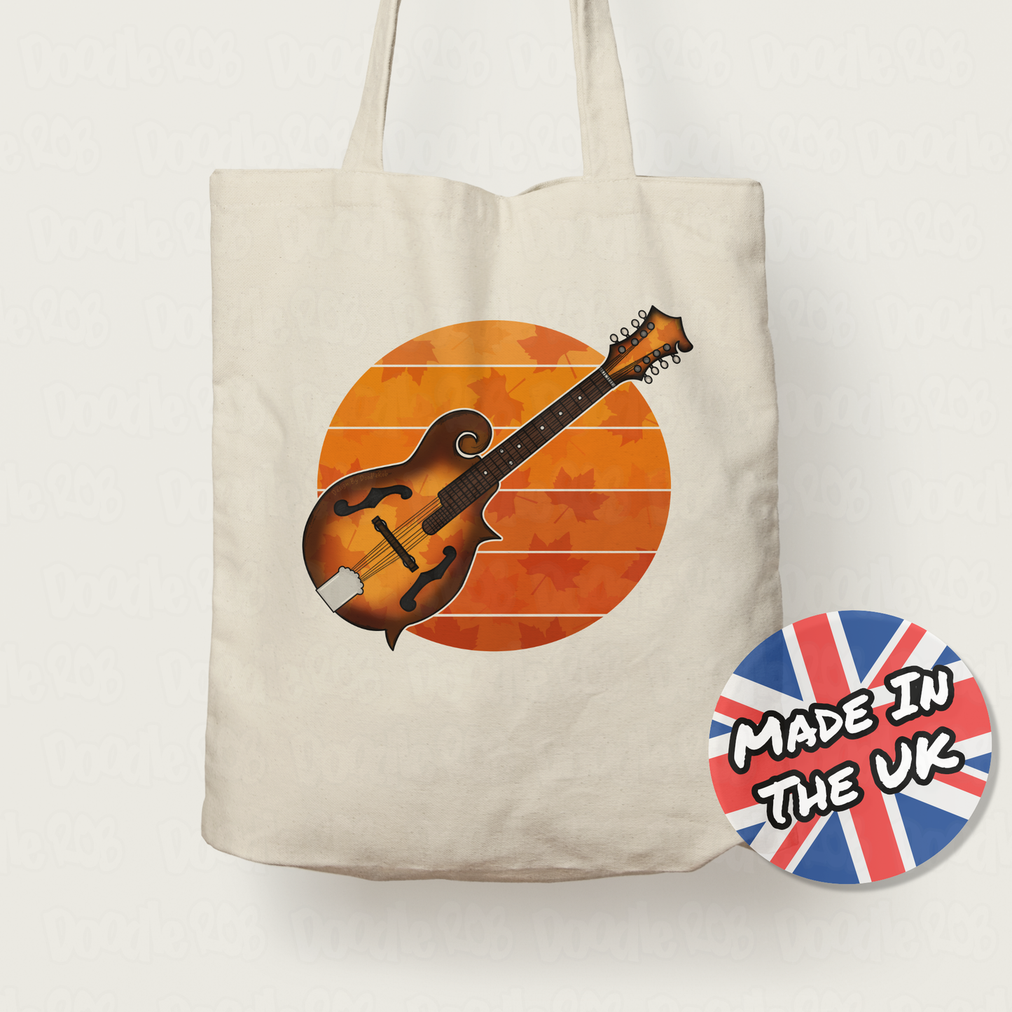 Autumn Mandolin Tote Bag - Gift For Mandolinist - Mandolin Teacher - Folk Musician Gift