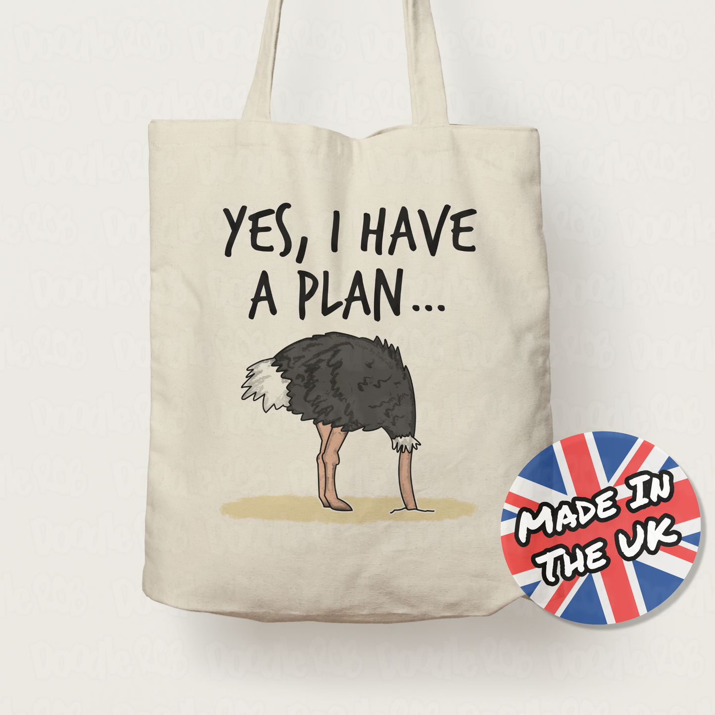 Funny Ostrich Tote Bag - Yes I Have A Plan - Project Manager Tote Bag - Joke Work Gift