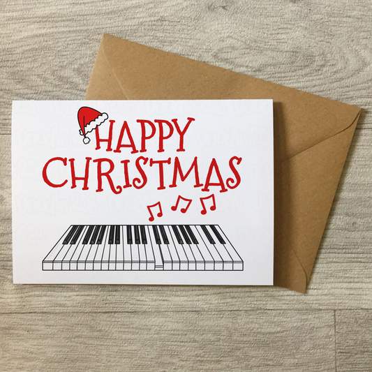 Piano Christmas Card - Pianist Xmas Card - Music Teacher Christmas Card