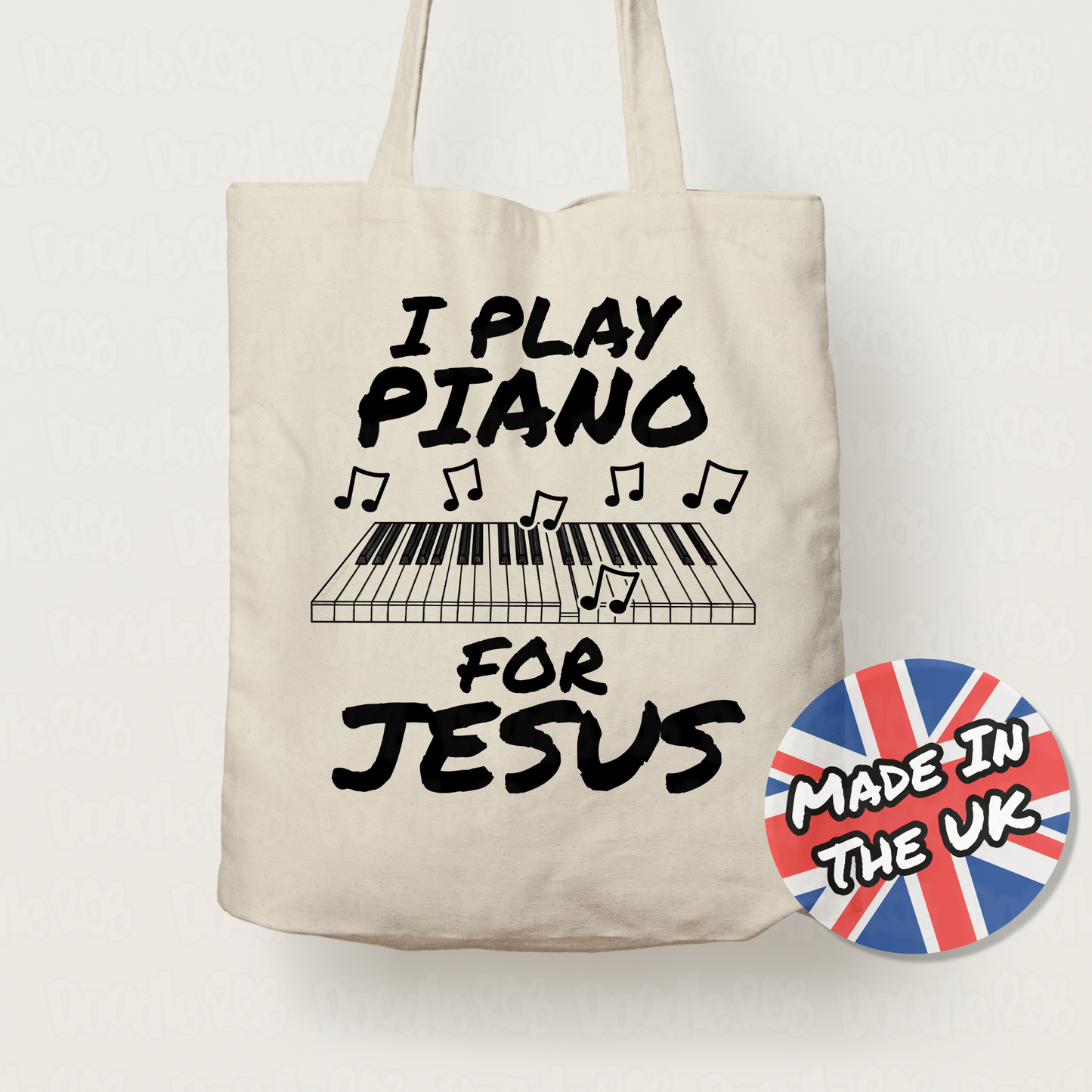 Church Pianist Tote Bag - I Play Piano For Jesus - Christian Musician Gift