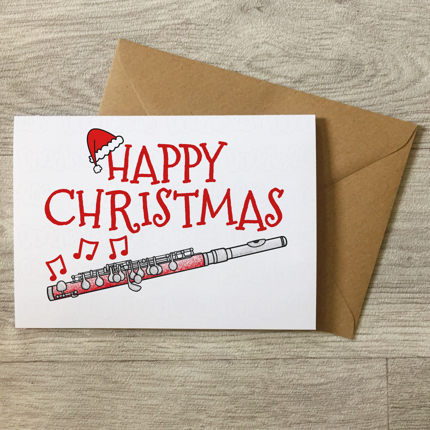 Piccolo Christmas Card - Piccoloist Xmas Card - Music Teacher Christmas Card