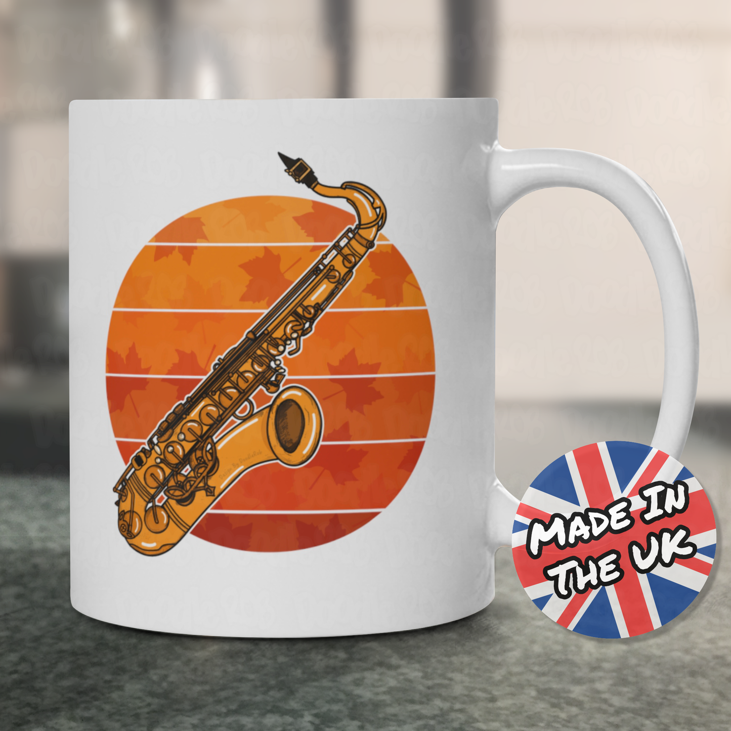 Autumn Saxophone Mug - Saxophonist Mug - Music Teacher Gift