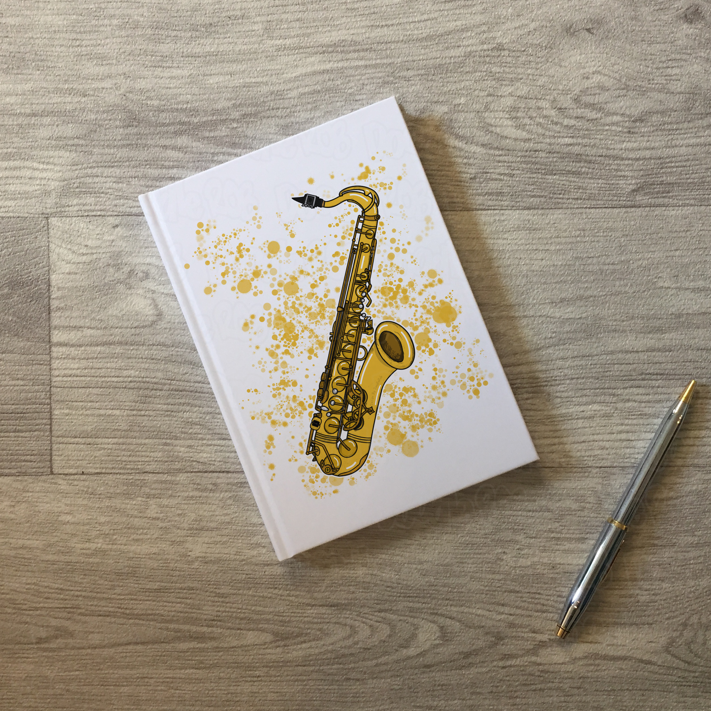 Saxophone Hardcover Journal - Saxophonist Notebook - Jazz Musician Gift