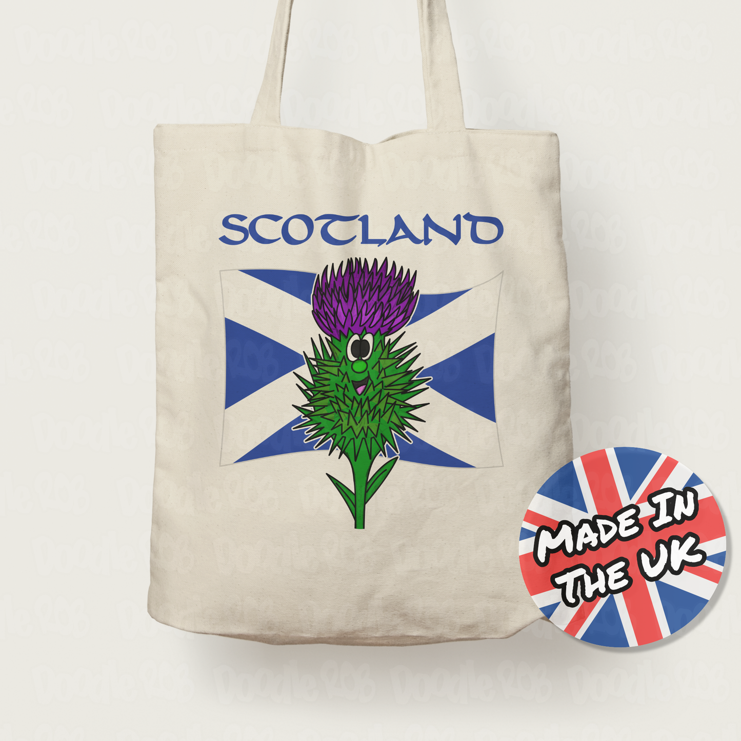 Scottish Flag Thistle Tote Bag - Funny Scotland Tote Bag - St Andrew's Day Gift