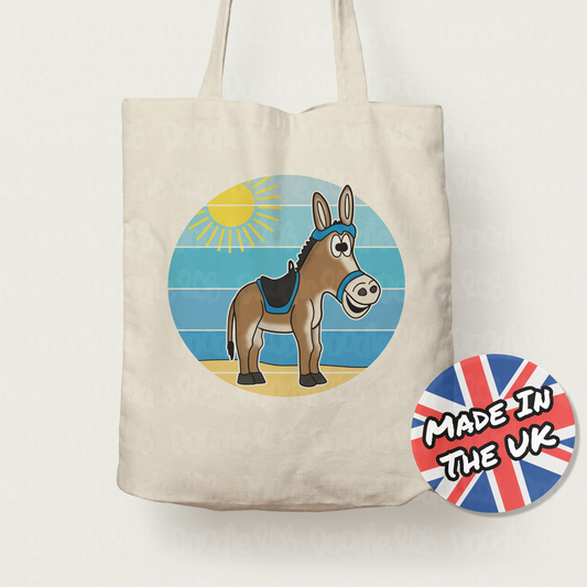 Seaside Donkey Tote Bag - Funny Summer Gift - Beach Holiday Tote Bag - School Holidays