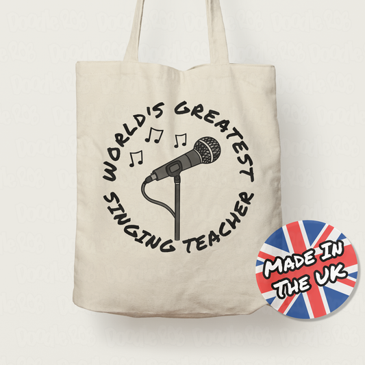 Singing Teacher Tote Bag - World's Greatest Singing Teacher - Gift For Vocal Coach