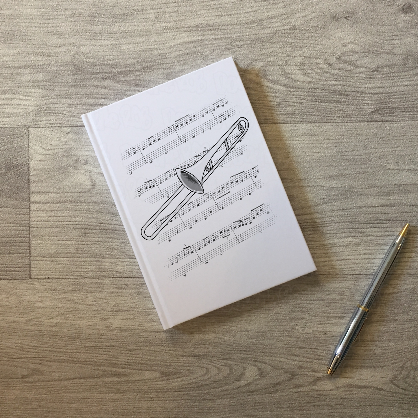 Trombone Lined Journal - Trombonist Notebook - Brass Musician Gift