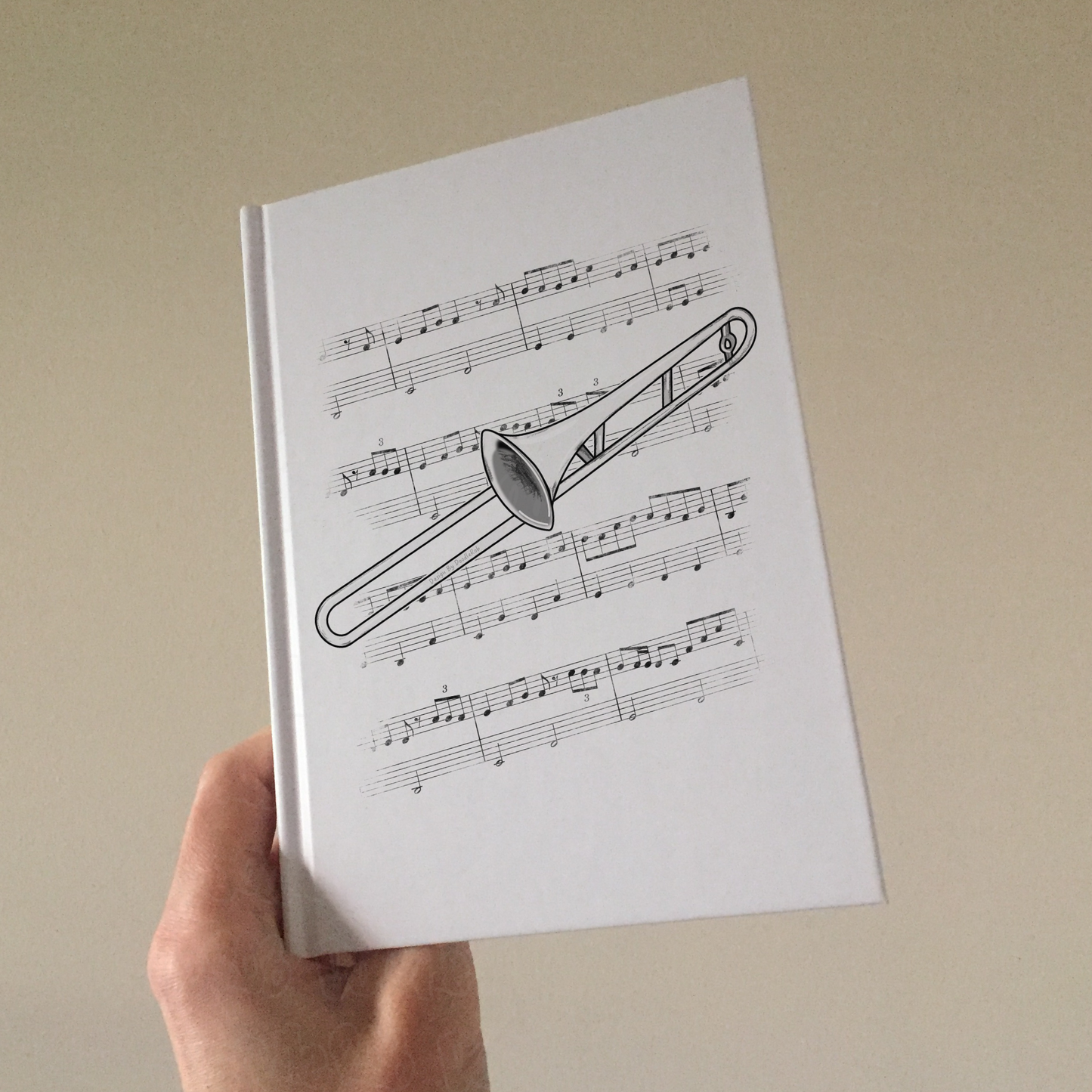 Trombone Lined Journal - Trombonist Notebook - Brass Musician Gift