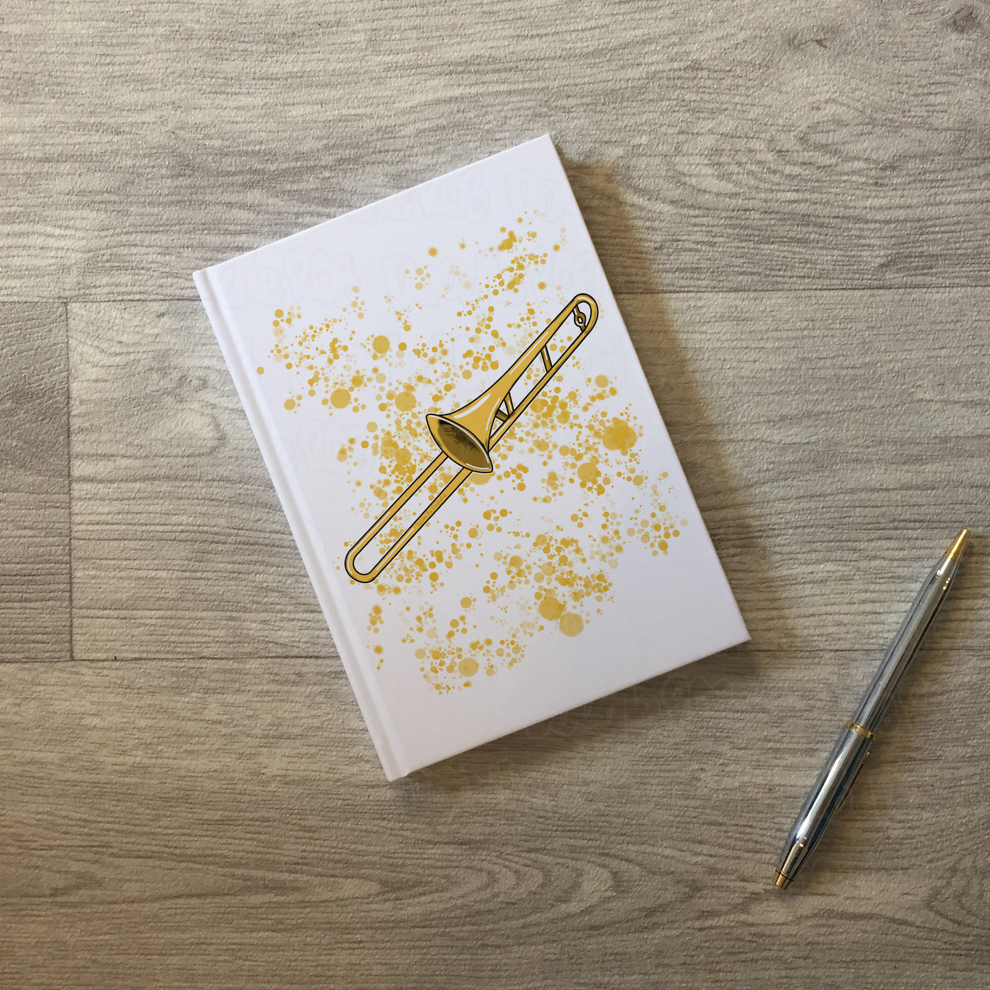 Trombone Hardcover Journal - Trombonist Notebook - Brass Musician Gift