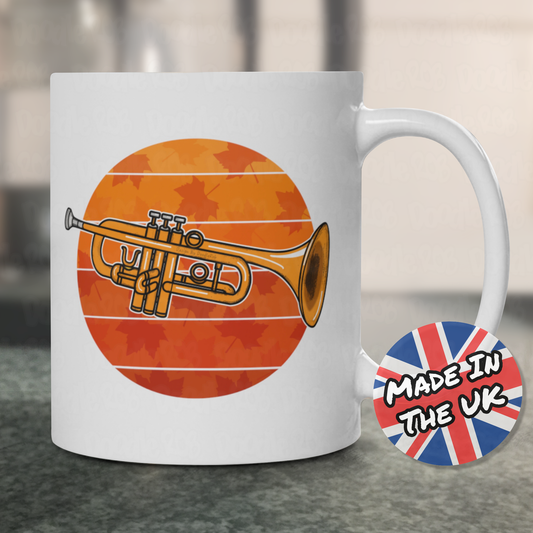 Autumn Trumpet Mug - Gift For Trumpeter - Brass Musician Gift