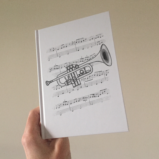 Trumpet Lined Journal - Trumpeter Notebook - Brass Musician Gift