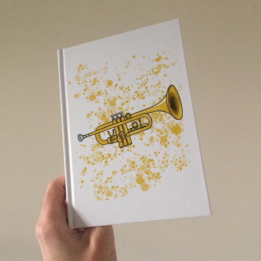 Trumpet Hardcover Journal - Trumpeter Notebook - Brass Musician Gift