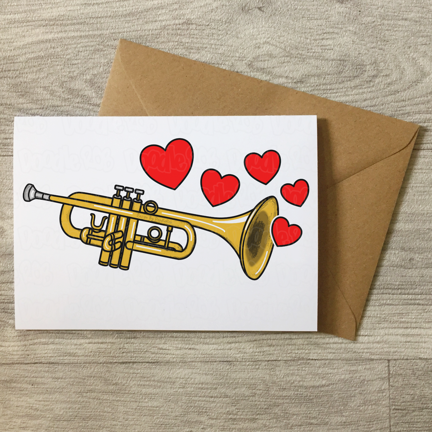 Trumpet Anniversary Card - Trumpeter Greeting Card - Brass Musician Card