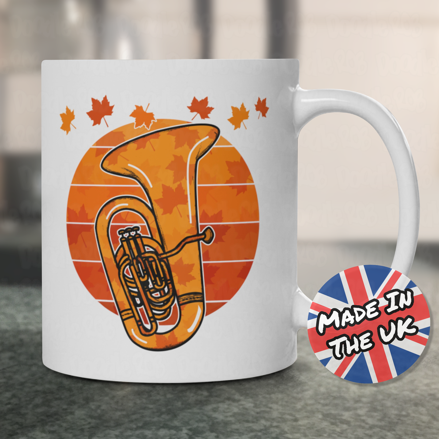 Autumn Tuba Mug - Gift For Tubaist - Tuba Teacher Mug - Brass Musician Gift