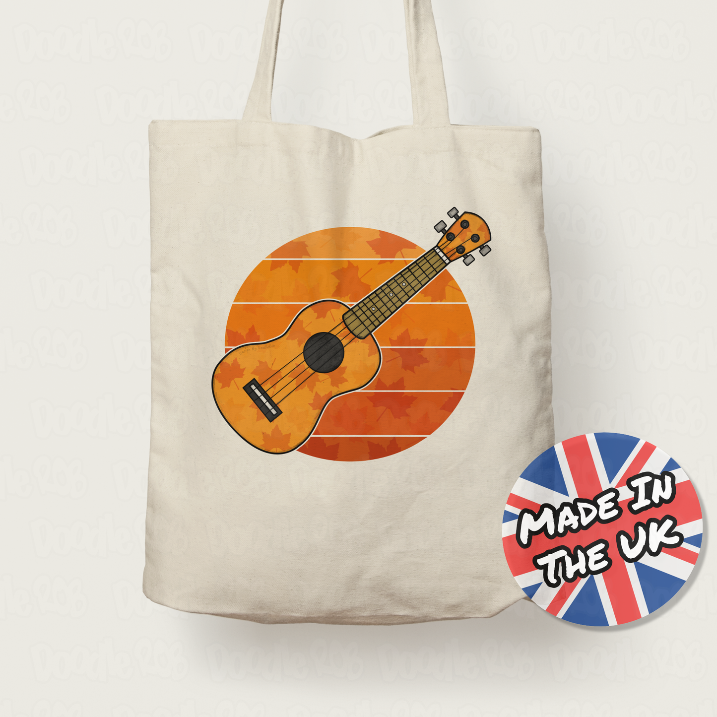 Autumn Ukulele Tote Bag - Ukulelist Tote Bag - Music Teacher Back To School Gift