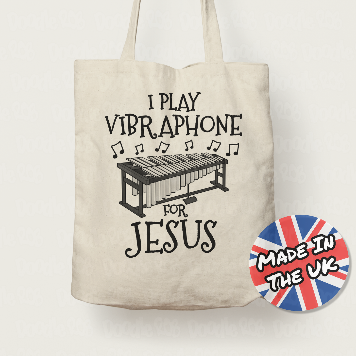 Christian Percussionist Tote Bag - I Play Vibraphone For Jesus - Church Musician Gift