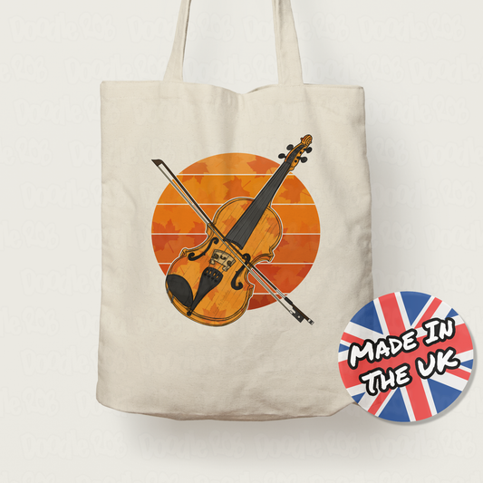 Autumn Violin Tote Bag - Gift For Violinist - Music Teacher Back To School Gift