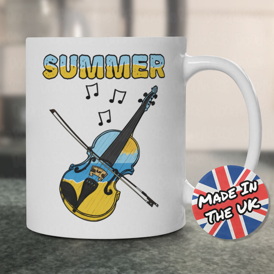 Violin Summer Mug - Violinist Mug - String Teacher Gift - Summer Musician Mug