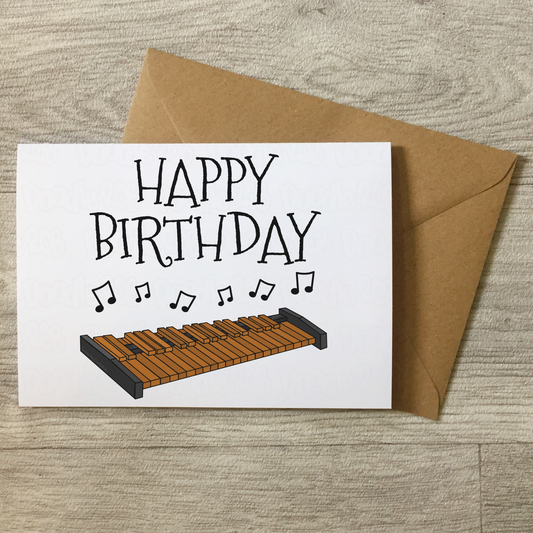 Xylophone Birthday Card - Xylophonist Greeting Card - Percussionist Card