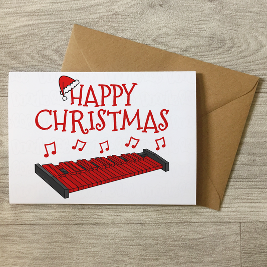 Xylophone Christmas Card - Xmas Card For Xylophonist - Percussionist Greeting Card