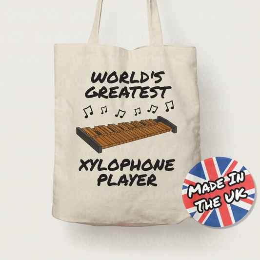 Xylophone Tote Bag - World's Greatest Xylophone Player - Gift For Xylophonist - Percussionist Gift