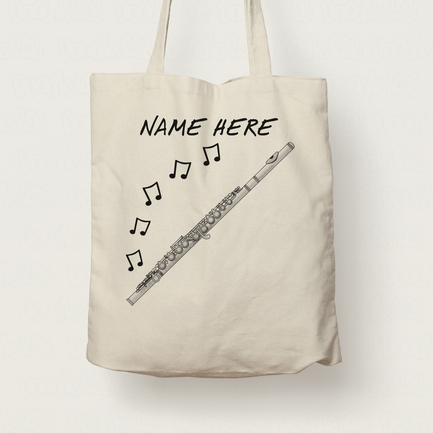 Flute Personalised Tote Bag - Flautist Custom Gift - Flute Teacher Gift - Woodwind Musician