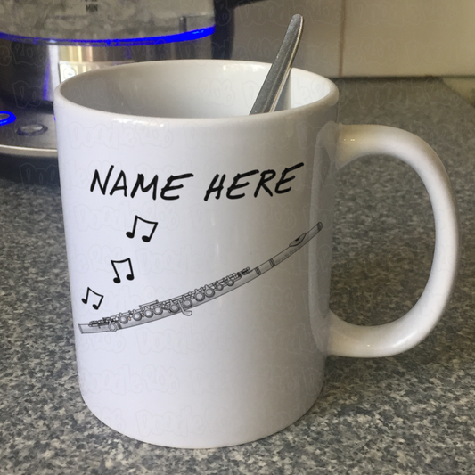 Flute Personalised Mug - Custom Flautist Gift - Flute Teacher Mug