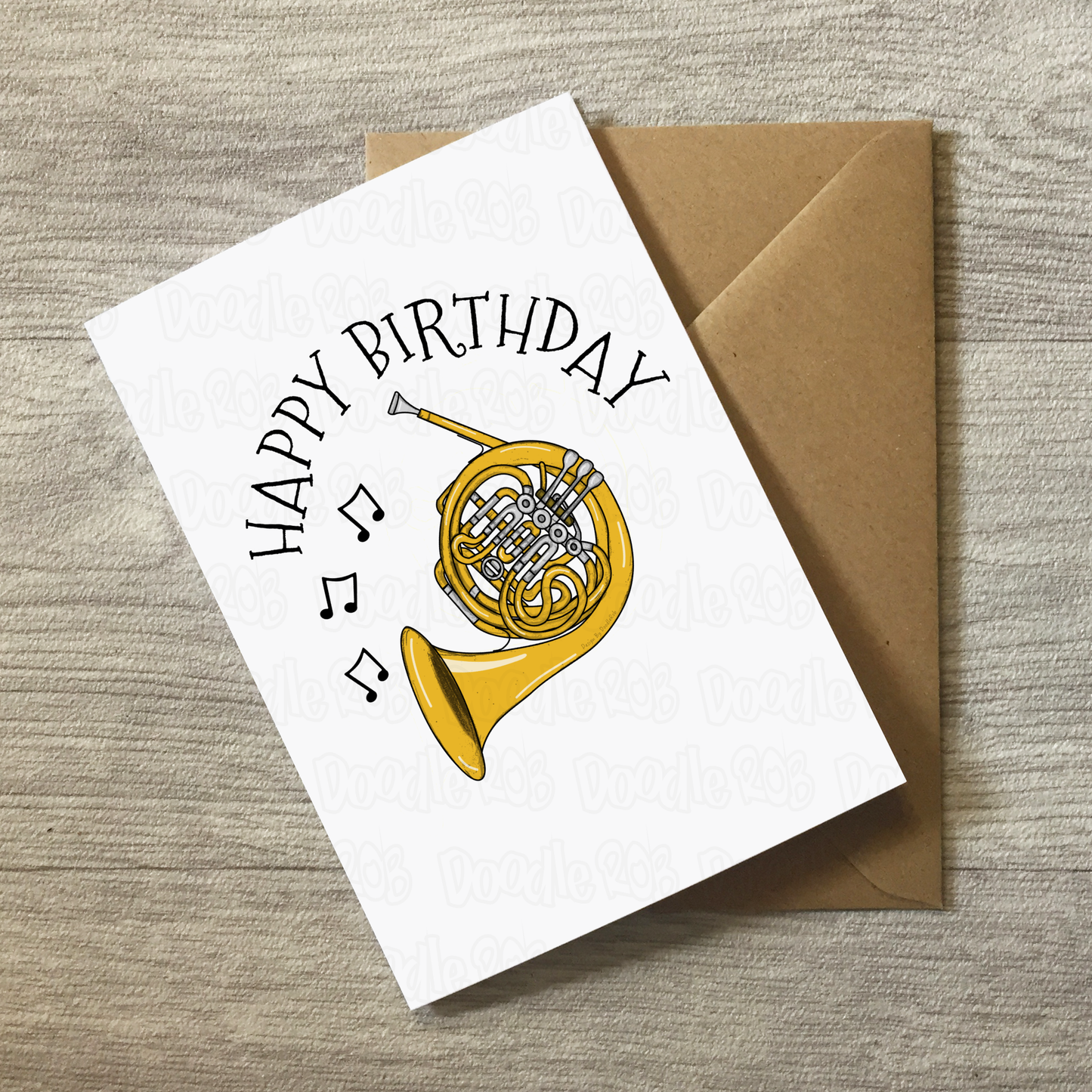 French Horn Birthday Card - Horn Player Greeting Card - Brass Musician Birthday