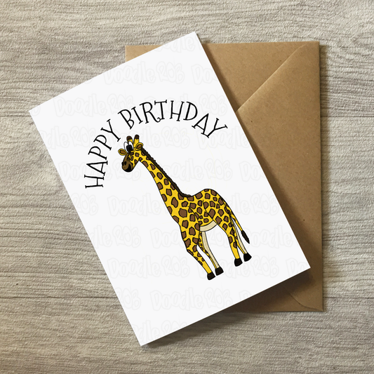 Giraffe Birthday Card - Wildlife Lover Card - Animal Birthday Card For Kids