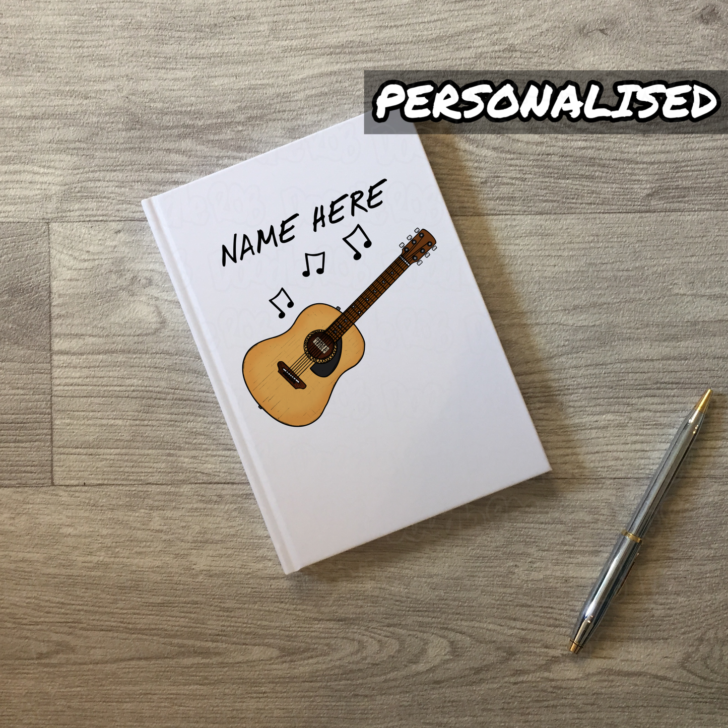 Guitarist Personalised Journal - Acoustic Guitar Notebook - Custom Gift For Songwriter