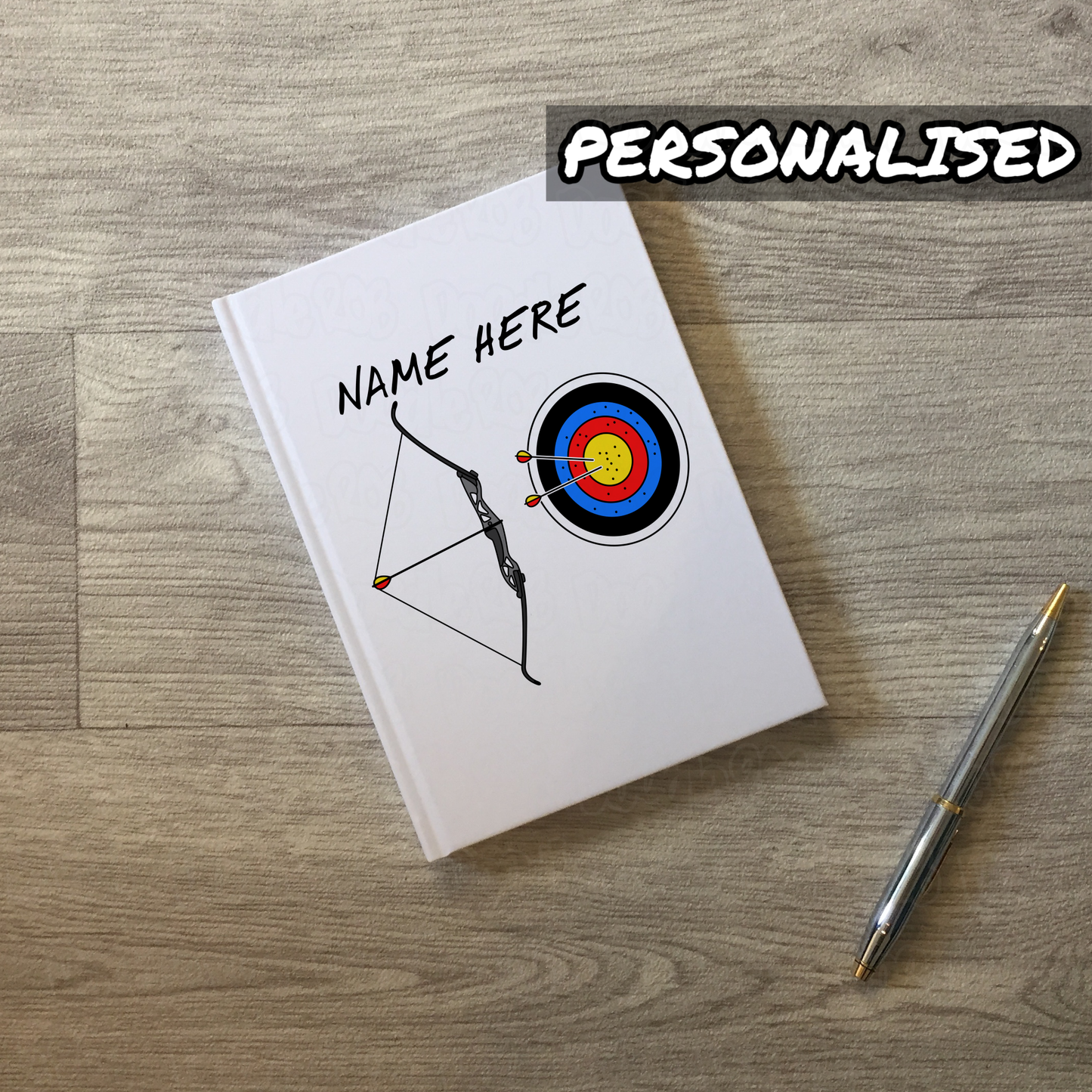 Archery Personalised Journal - Custom Notebook For Archer - Archery Coach Gift