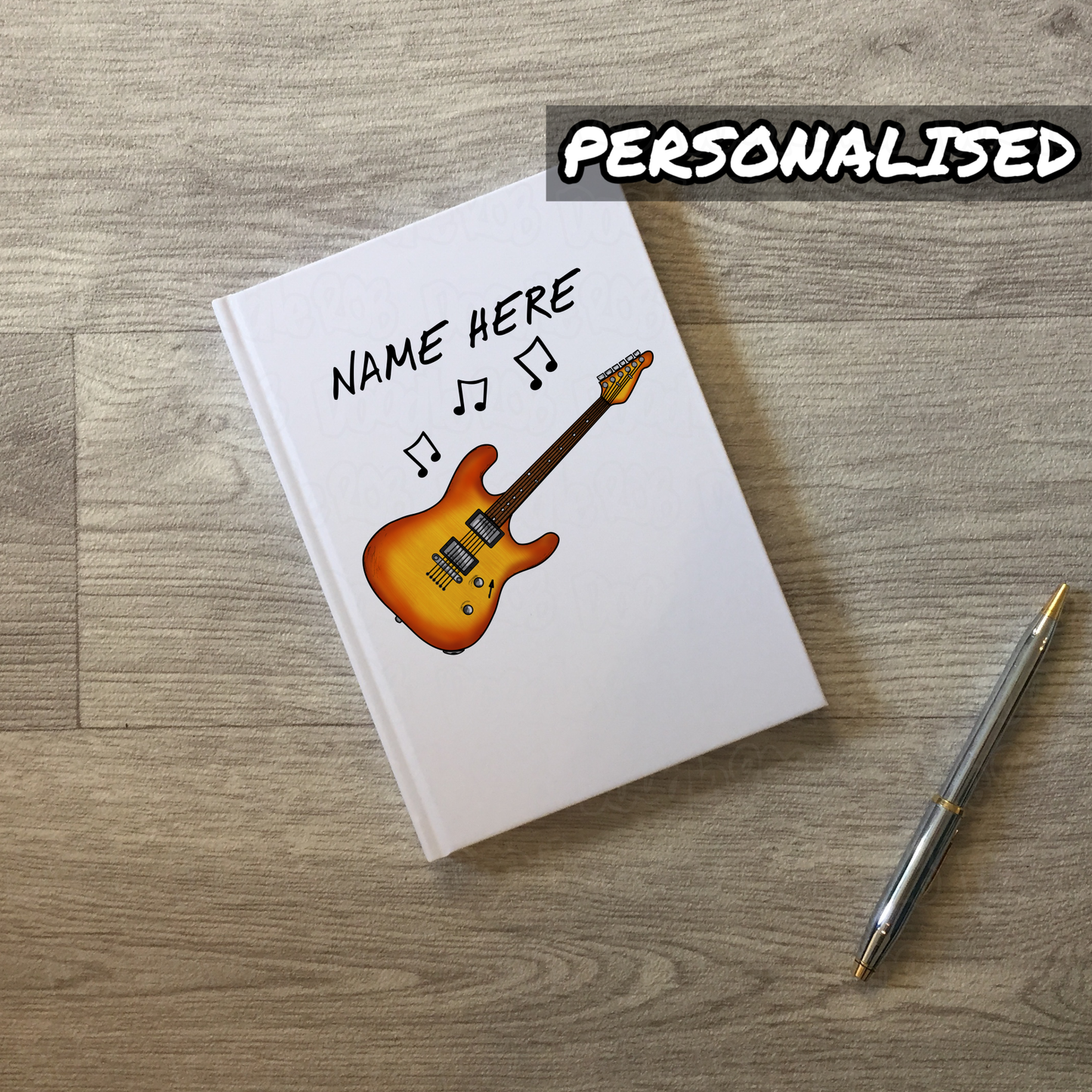 Guitarist Personalised Journal - Electric Guitar Notebook - Custom Gift For Electric Guitarist