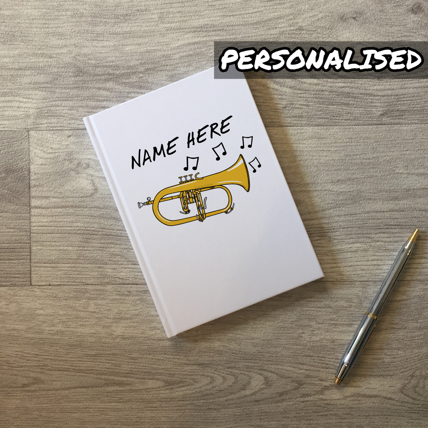 Flugelhorn Personalised Journal - Horn Player Notebook - Brass Musician Custom Gift