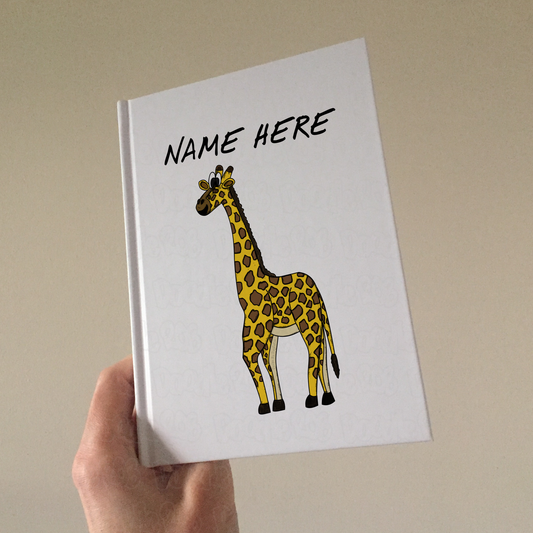 Giraffe Personalised Journal - Custom Wildlife Notebook - Gift For Safari Animal Lover