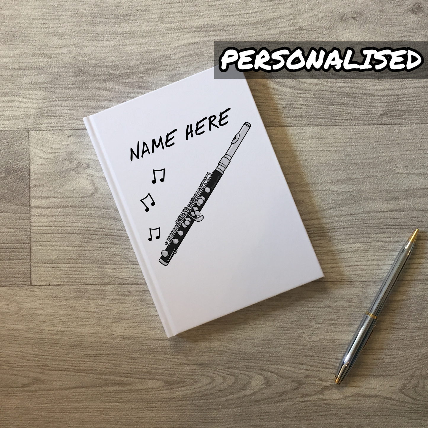 Piccolo Personalised Journal - Piccoloist Notebook - Woodwind Musician Gift