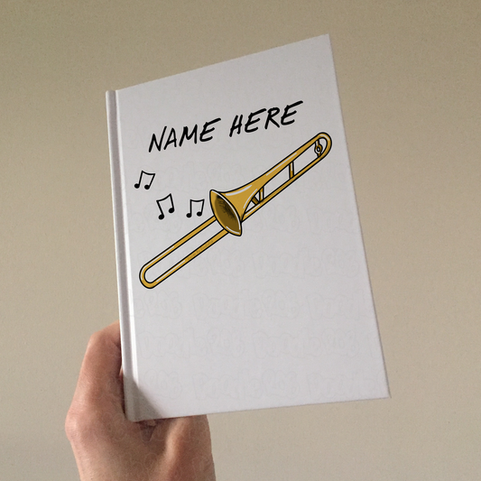 Trombone Personalised Journal - Trombone Student Notebook - Brass Teacher Gift