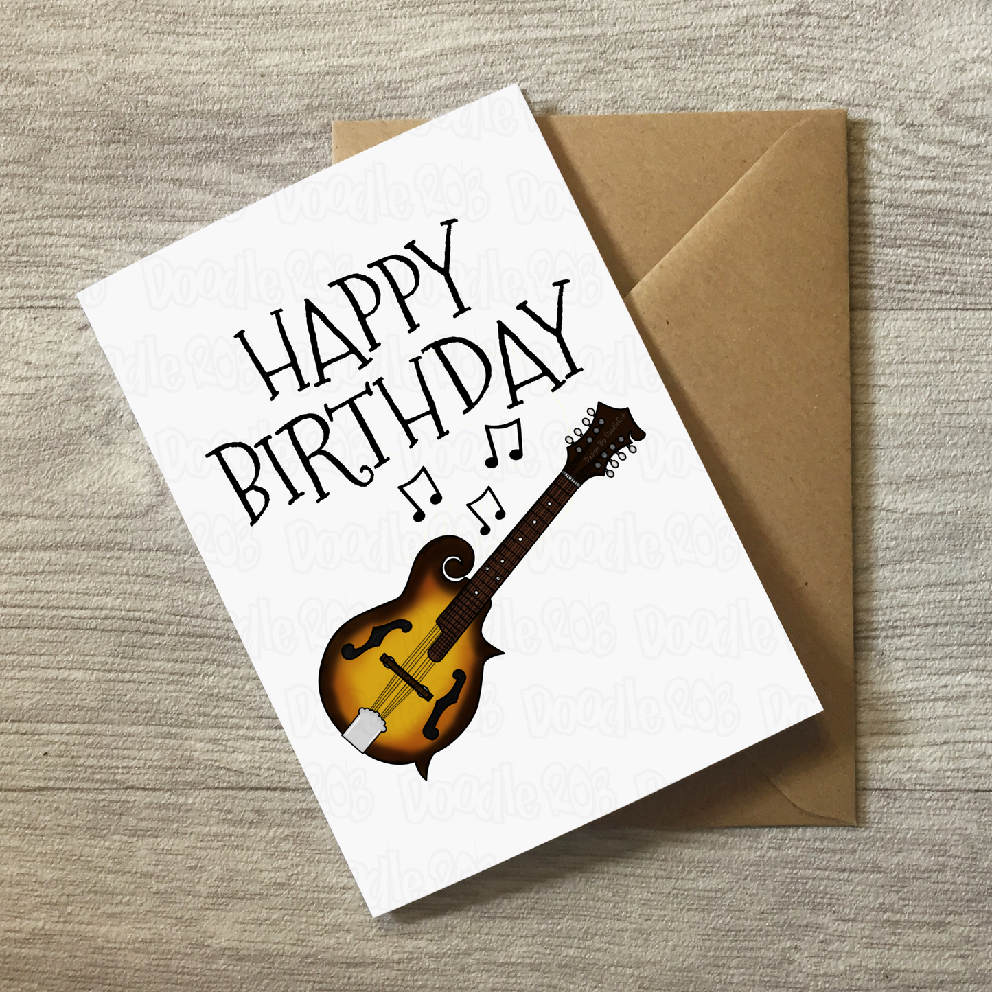 Mandolin Birthday Card - Mandolinist Greeting Card - Folk Musician Birthday Card