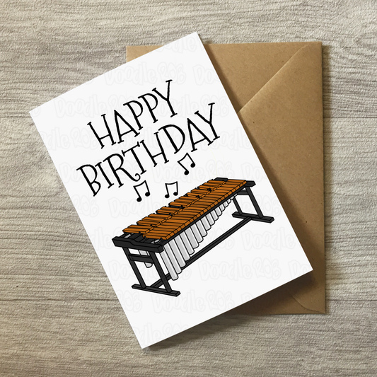 Marimba Birthday Card - Marimbist Greeting Card - Percussionist Card