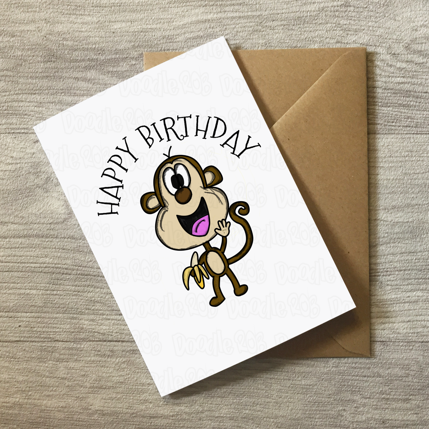 Monkey Birthday Card - Wildlife Lover Card - Animal Birthday Card For Kids