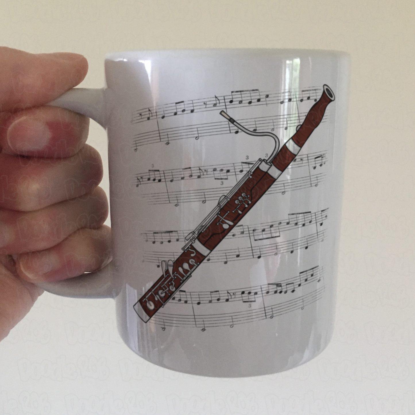 Bassoon Music Notation Mug (Colour) - Gift For Bassoonist - Woodwind Musician Gift