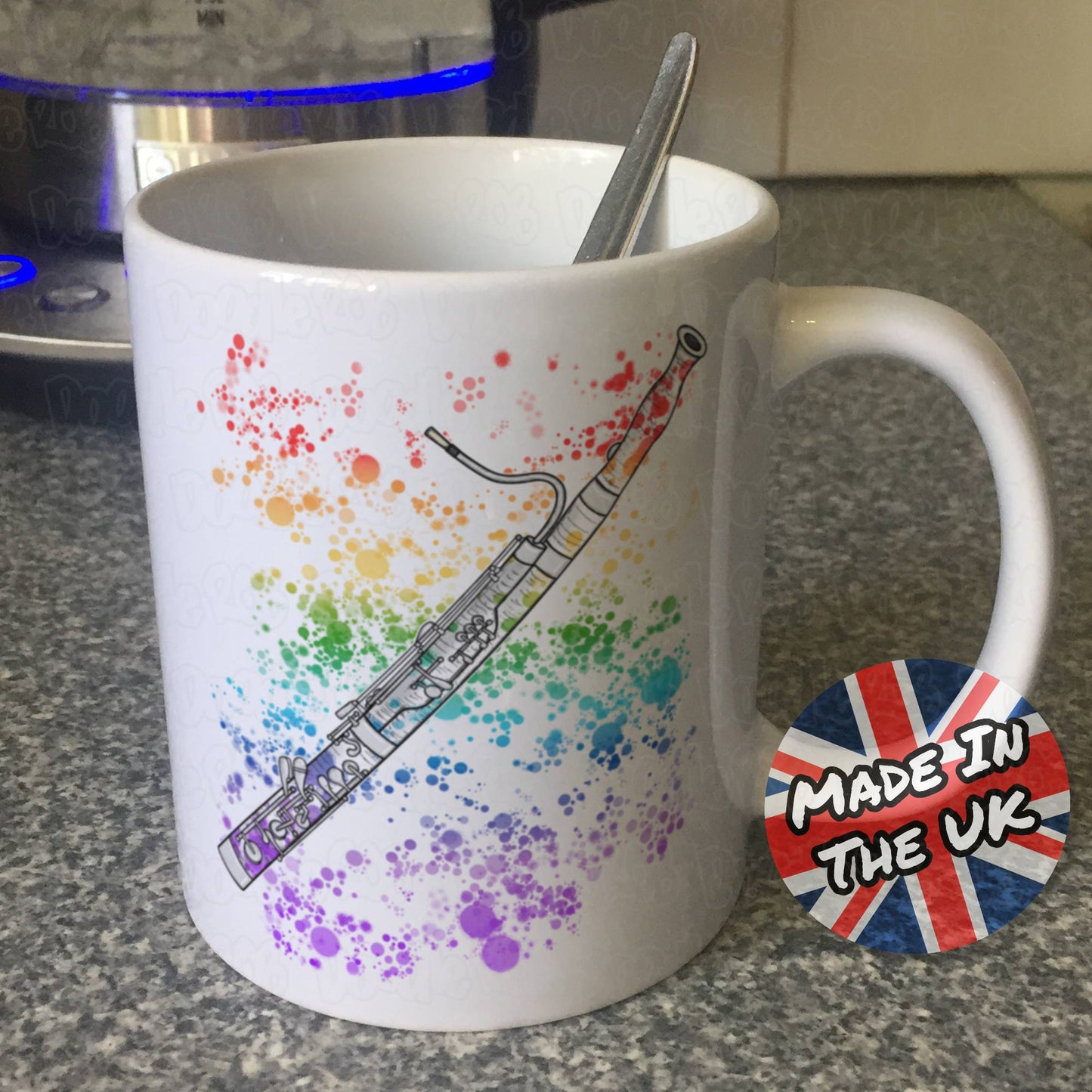 Bassoon Rainbow Mug - Gift For Bassoonist - Bassoon Teacher Mug - Woodwind Musician Gift