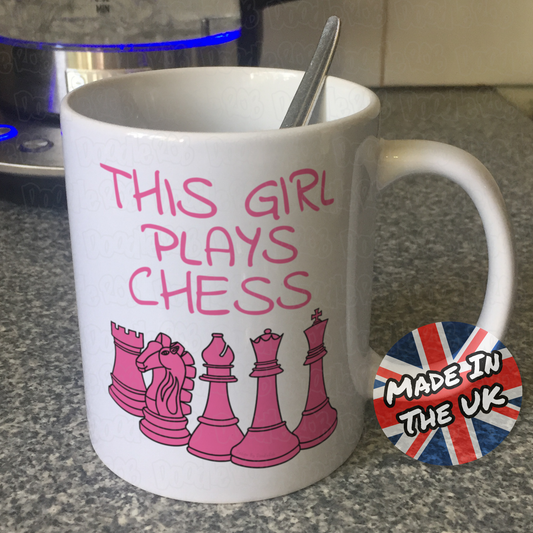 Female Chess Player Mug - This Girl Plays Chess - Chess Gift For Women