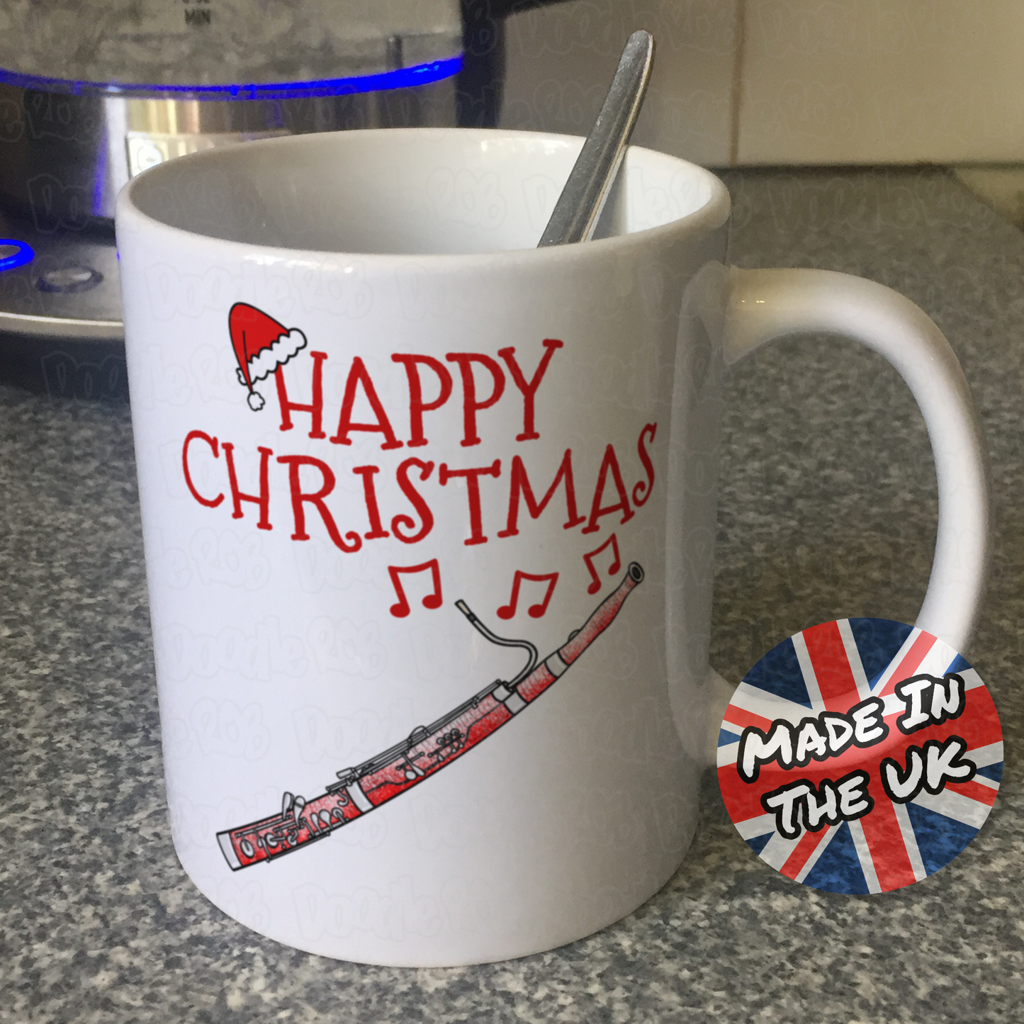 Bassoon Christmas Mug - Gift For Bassoonist - Woodwind Musician Xmas Gift