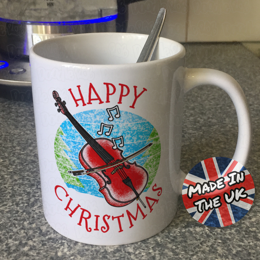 Cello Christmas Mug - Gift For Cellist - Cello Teacher Mug - String Player Gift